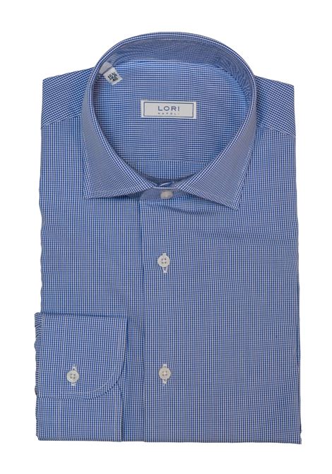 Camicia in 100% Cotone Micro Vichy Blu LORI | Camicie | 21041