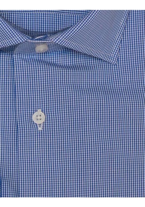 Camicia in 100% Cotone Micro Vichy Blu LORI | Camicie | 21041