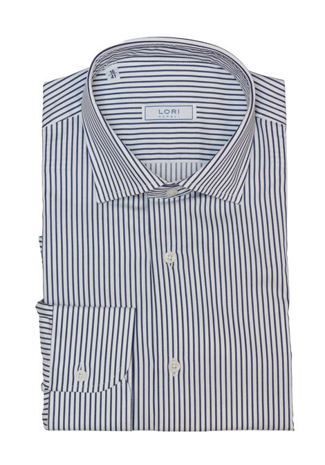 Camicia in 100% Cotone a Righe Blu Scuro LORI | Camicie | 2128
