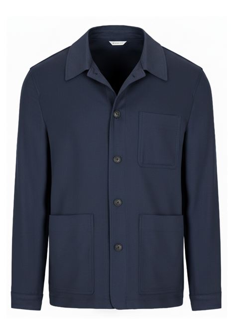 Overshirt flanella di lana stretch blu MANUEL RITZ | Giubbini | 3932G2440-25050189