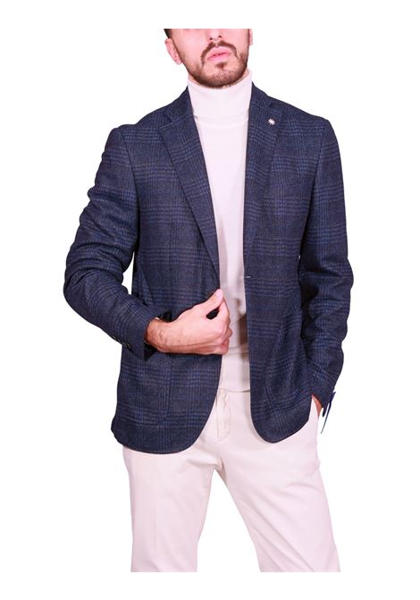 Blazer Monopetto in Fantasia Quadri Blu MANUEL RITZ | Giacche | 3932G2900MC-25376389