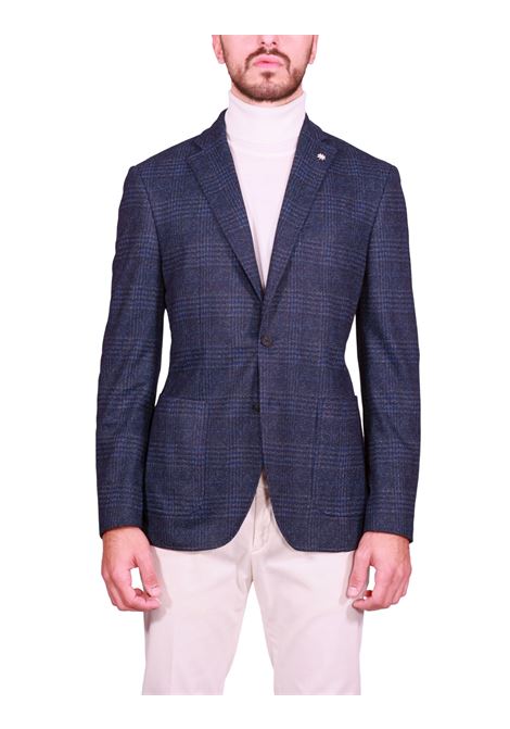Blazer Monopetto in Fantasia Quadri Blu MANUEL RITZ | Giacche | 3932G2900MC-25376389
