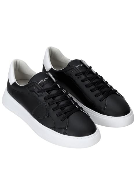 Temple low-top sneaker for men in black and white PHILIPPE MODEL |  | BTLUV002