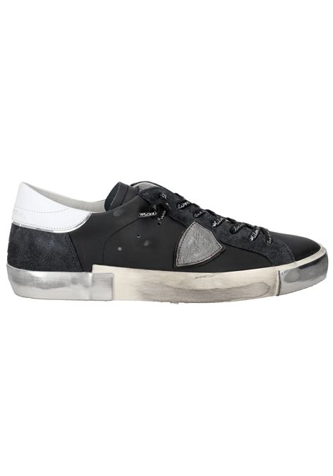 Prsx Men's Low-Top Sneaker in Black and Silver PHILIPPE MODEL |  | PRLUMA01