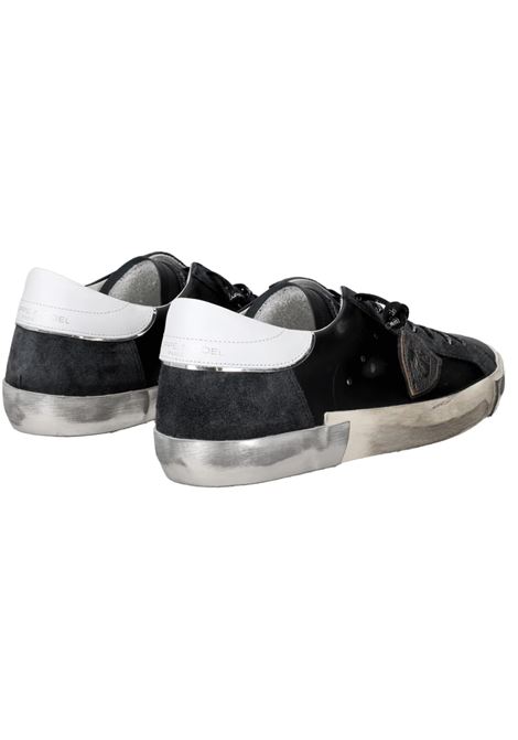 Prsx Men's Low-Top Sneaker in Black and Silver PHILIPPE MODEL |  | PRLUMA01