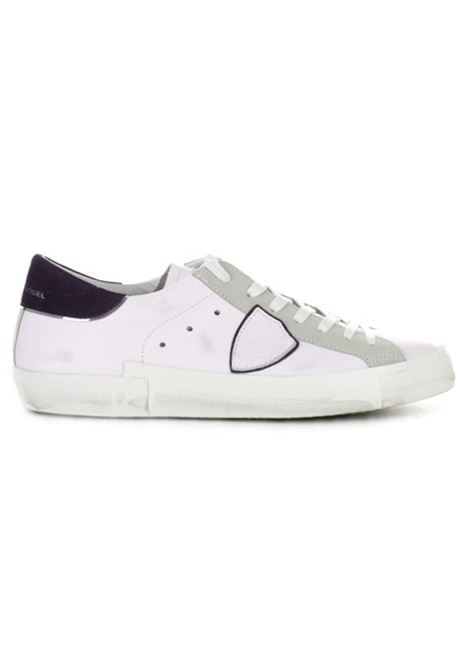 Prsx men's low-top sneaker in white and blue PHILIPPE MODEL |  | PRLUVX22