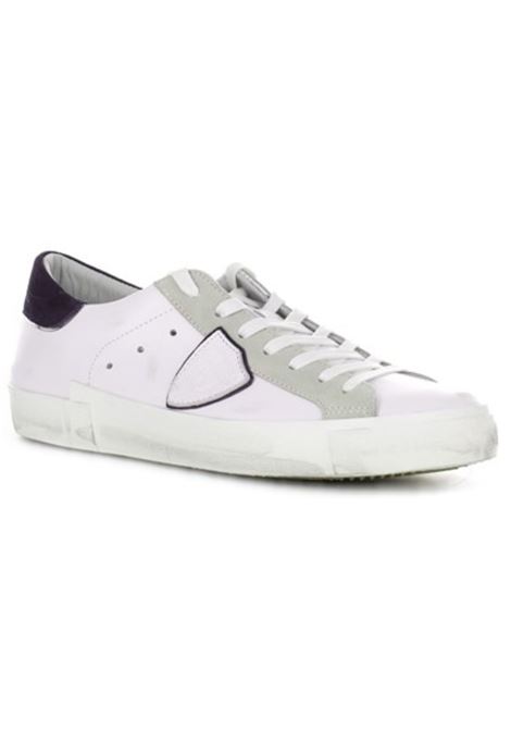 Prsx men's low-top sneaker in white and blue PHILIPPE MODEL |  | PRLUVX22
