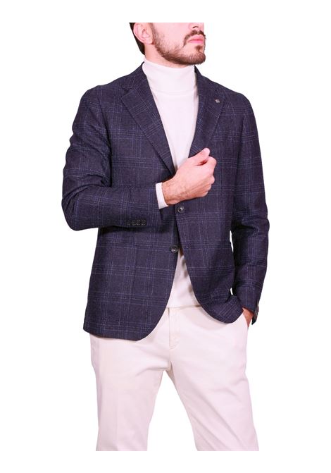 Blazer Monopetto in Lana a Fantasia Quadri blu TAGLIATORE | Giacche | 1SMD22K-AI-440022B1161