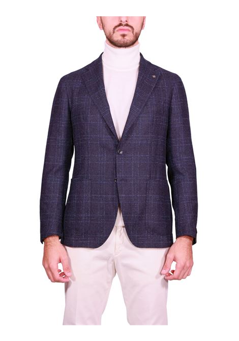 Blazer Monopetto in Lana a Fantasia Quadri blu TAGLIATORE | Giacche | 1SMD22K-AI-440022B1161