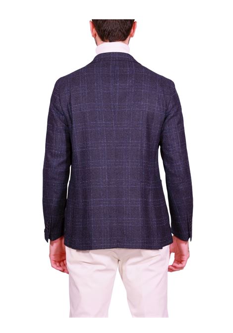 Blazer Monopetto in Lana a Fantasia Quadri blu TAGLIATORE | Giacche | 1SMD22K-AI-440022B1161