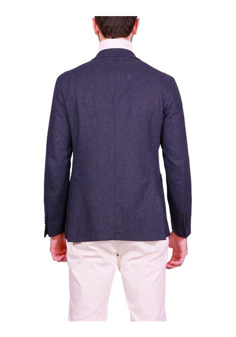 Blazer Monopetto in Lana e Cashmere Spigato Blu TAGLIATORE | Giacche | 1SMD22K-AI610017B3255