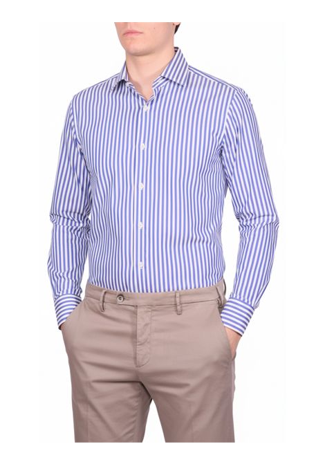 Italian Collar Shirt | Deep Blue Stripes LORI | Shirts | 21433