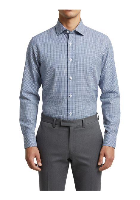 Micro-Check Shirt | White and Dark Blue LORI | Shirts | 2149