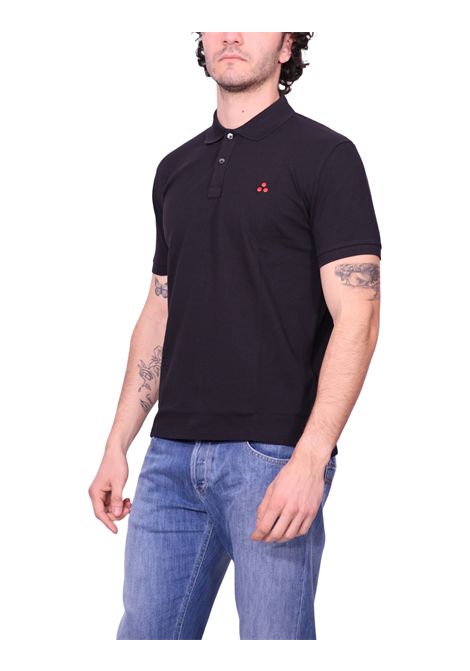 Zeno 02 neroPolo in cotone piqué con logo ricamato PEUTEREY | Polo | PEU5465NER