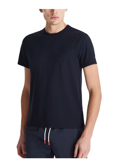 T-shirt in piquet stretch di cotone e seta blu PEUTEREY | T-shirts | PEU5470215