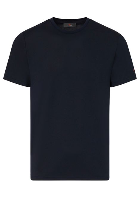 T-shirt in piquet stretch di cotone e seta blu PEUTEREY | T-shirts | PEU5470215