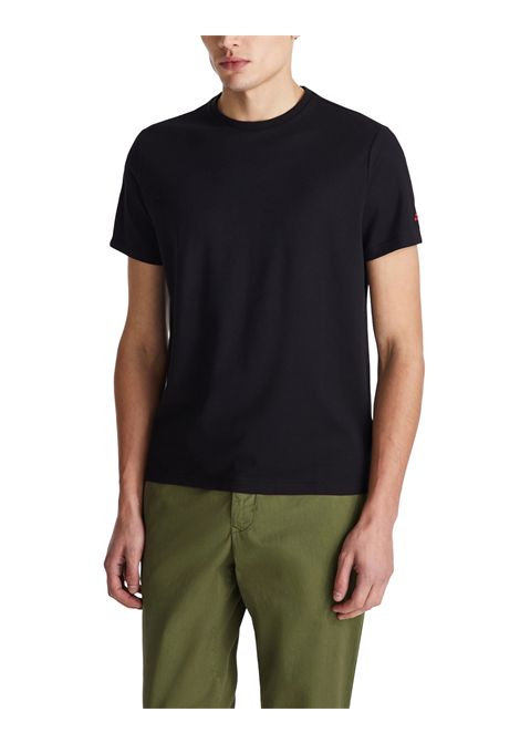 T-shirt in piquet stretch di cotone e seta nero PEUTEREY | T-shirts | PEU5470NER