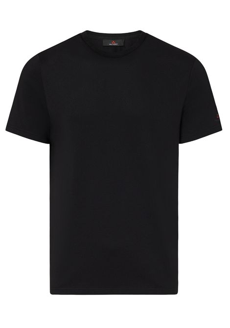 T-shirt in piquet stretch di cotone e seta nero PEUTEREY | T-shirts | PEU5470NER