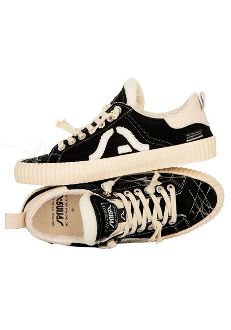 Wavy Suede Black Embroidery SPRINGA | Scarpe | SP-WL2-SU-TEXA1-EYR002