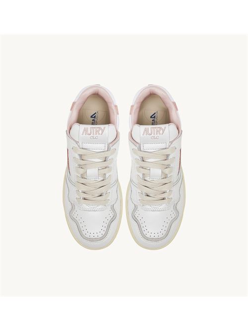 sneakers clc low in pelle bianca e suede powder pink Autry | ROLW-MM14MM14