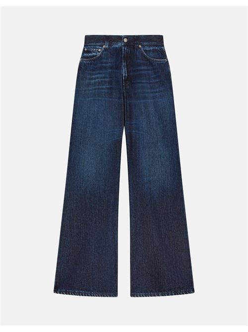 jeans amber wide leg in denim fisso cotone e lyocell Dondup | DP619 DF0310D LI9800