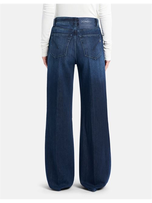jeans amber wide leg in denim fisso cotone e lyocell Dondup | DP619 DF0310D LI9800