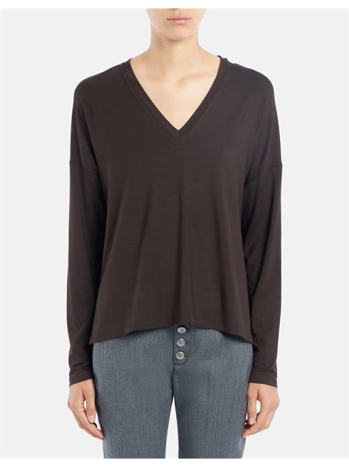 t-shirt scollo v over in viscosa Dondup | DS044 JS0306D XXX730