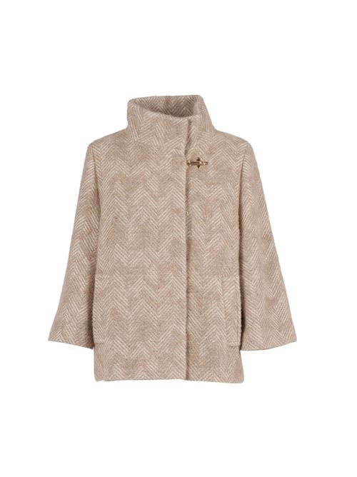 cappa in panno di lana mélange a spina di pesce Fay | NAW12514490XKMC205