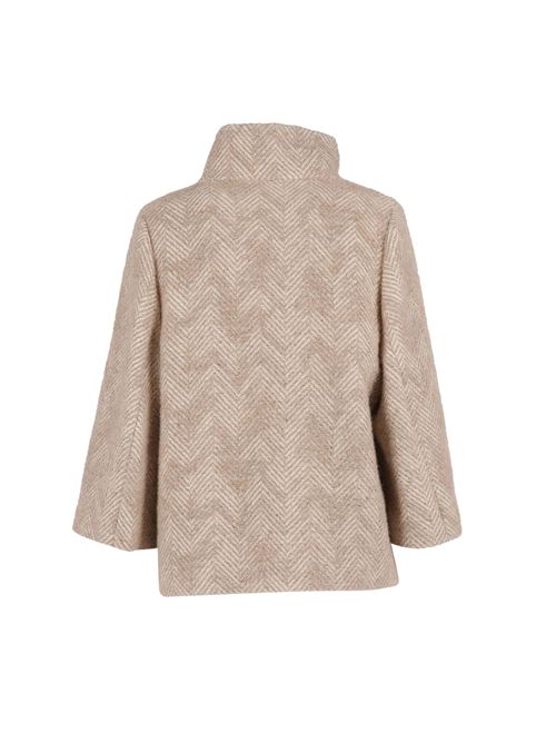 cappa in panno di lana mélange a spina di pesce Fay | NAW12514490XKMC205