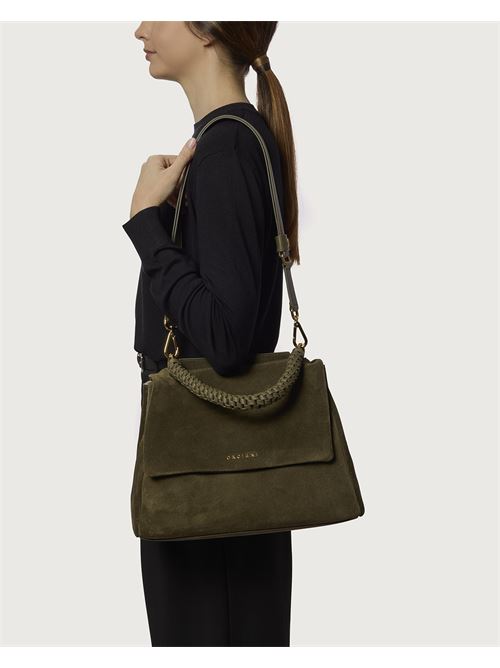 Borsa Sveva Peach Media a spalla in suede con tracolla Orciani | BT2006VE