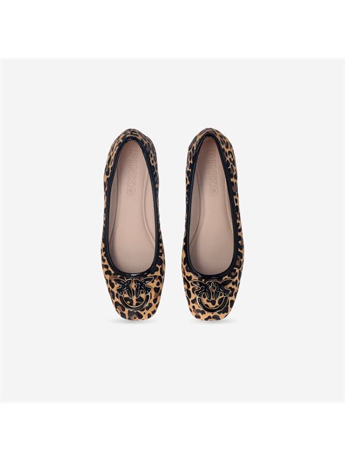 Ballerine stampa animalier con logo Love Birds Pinko | SD0379P088M36