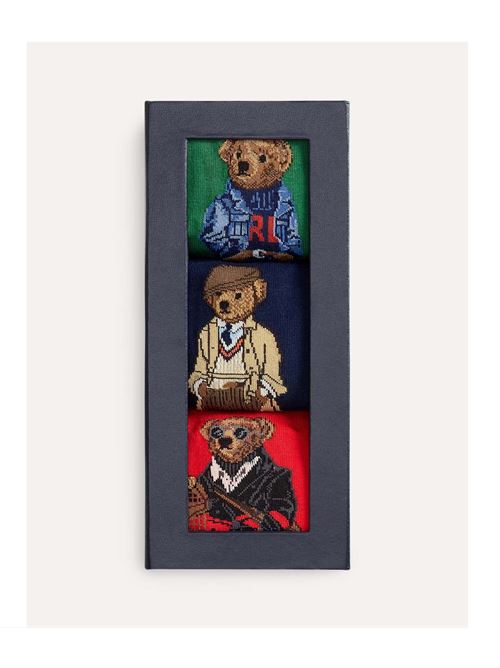 tre paia di calze Medie stampa orso Polo Ralph Lauren | 449P04717001