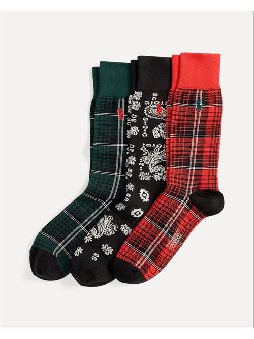 tre paia di calze lunghe a fantasia Polo Ralph Lauren | 449P04724001