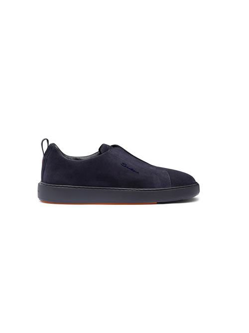 sneaker slip-on da uomo in suede blu Santoni | MBCD21995OCATSEYU60