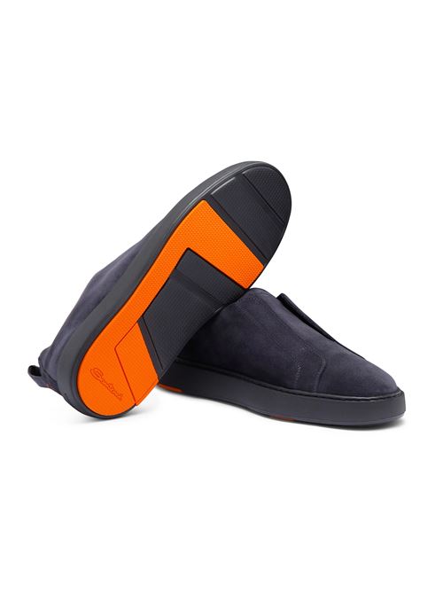 sneaker slip-on da uomo in suede blu Santoni | MBCD21995OCATSEYU60