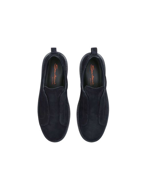 sneaker slip-on da uomo in suede blu Santoni | MBCD21995OCATSEYU60