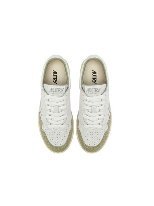 sneakers medalist low in pelle bianco e lurex verde Autry | AULW PK07PK07