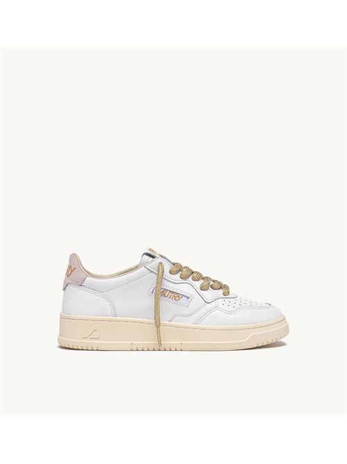 sneakers medalist low in pelle bianca e dettagli lurex oro Autry | AULW SW01SW01