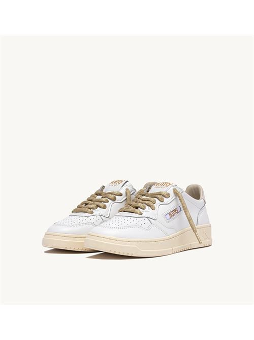 sneakers medalist low in pelle bianca e dettagli lurex oro Autry | AULW SW01SW01