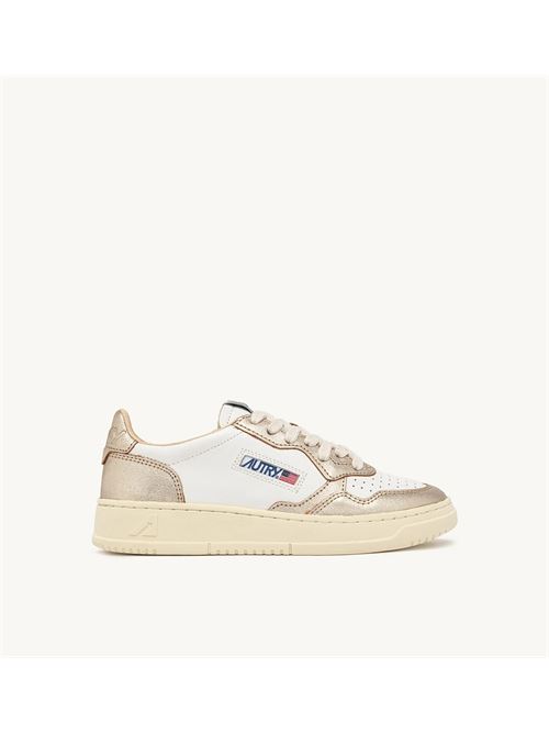 sneakers medalist low bicolor in pelle bianca e metallizzata oro Autry | AULW WB16WB16