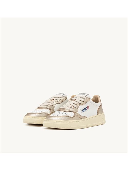 sneakers medalist low bicolor in pelle bianca e metallizzata oro Autry | AULW WB16WB16