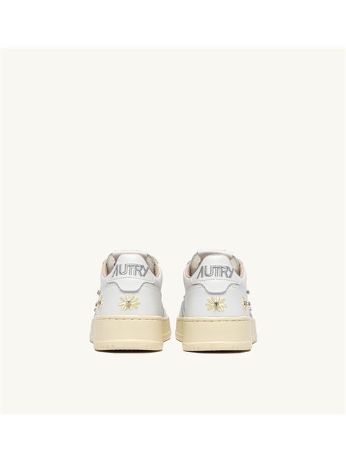sneakers medalist low in pelle bianca con margherite + strass Autry | AULW WE01WE01