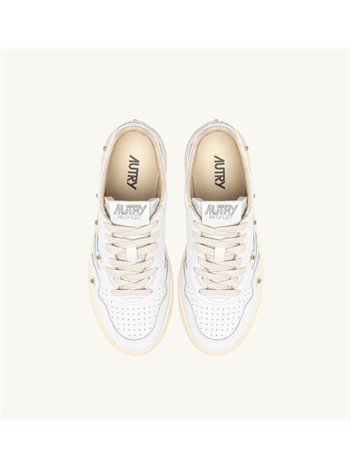 sneakers medalist low in pelle bianca con margherite + strass Autry | AULW WE01WE01