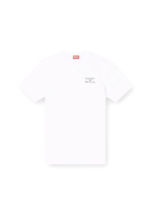t-shirt regular in cotone con stampa a rilievo Diesel | A20962100