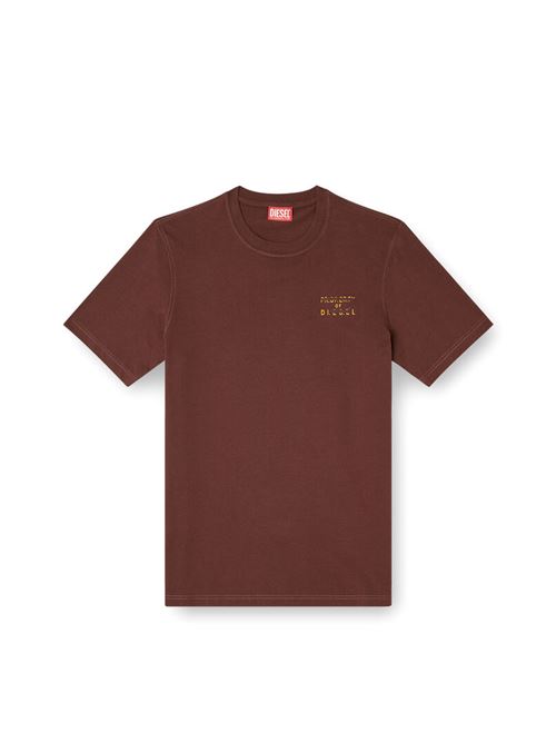 t-shirt regular in cotone con stampa a rilievo Diesel | A209627FG