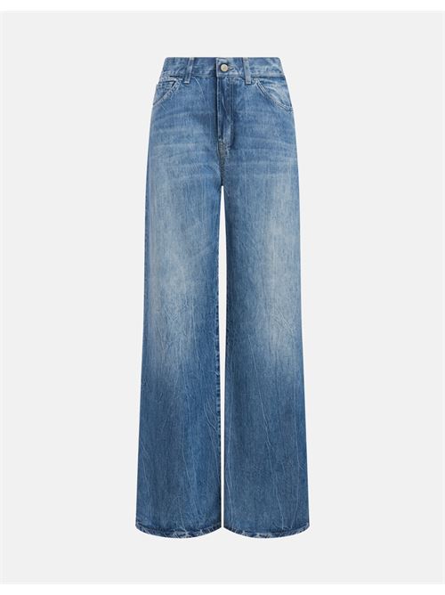 jeans amber wide leg in denim fisso lyocell Dondup | DP619 DF0266D MC3800