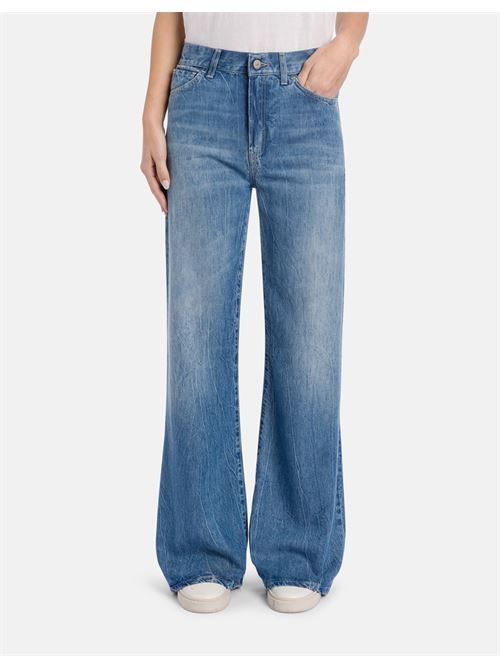 jeans amber wide leg in denim fisso lyocell Dondup | DP619 DF0266D MC3800