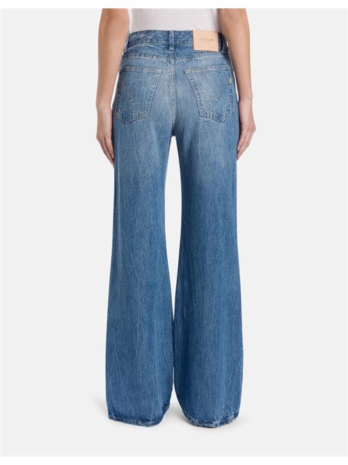 jeans amber wide leg in denim fisso lyocell Dondup | DP619 DF0266D MC3800