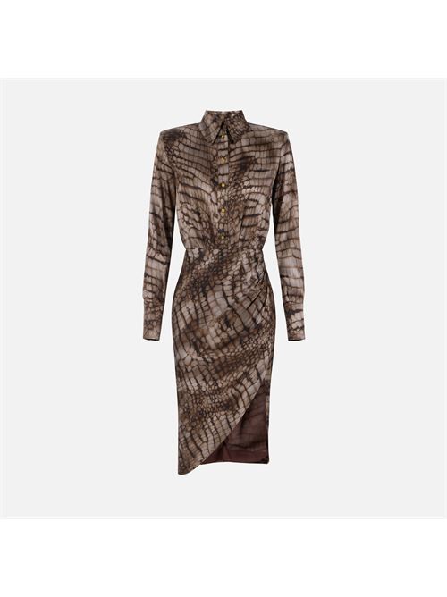 abito in raso stretch con stampa alligatore Elisabetta Franchi | AB89261E2644