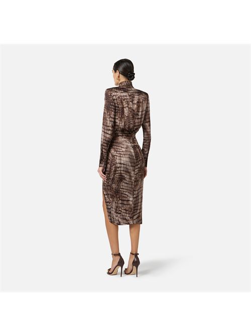 abito in raso stretch con stampa alligatore Elisabetta Franchi | AB89261E2644